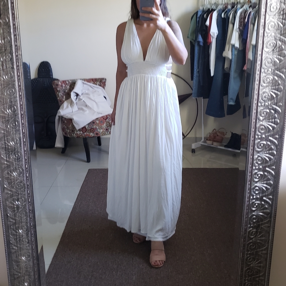 greek style white maxi dress